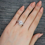 1.50 CT Oval Cut Moissanite Halo Bridal Ring Set