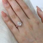 1.50 CT Pear Cut Moissanite Halo Engagement Ring