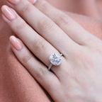 2.0 CT Oval Cut Moissanite Halo Engagement Ring