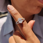Oval Shaped Engagement Ring with Split Pave Band