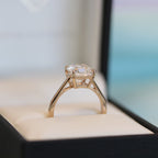 2.50 CT Asscher Cut Moissanite Solitaire Engagement Ring