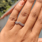 Stackable Chevron Wedding Band In White Gold