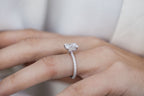 2.30 CT Emerald Moissanite Hidden Halo Setting Engagement Ring
