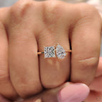 Toi Et Moi Engagement Ring With Princess And Pear Cut Diamond