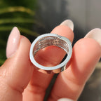 Multi Row Pave Round Cut Band