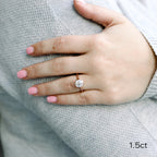 1.5 CT Round Cut Moissanite Bezel Engagement Ring