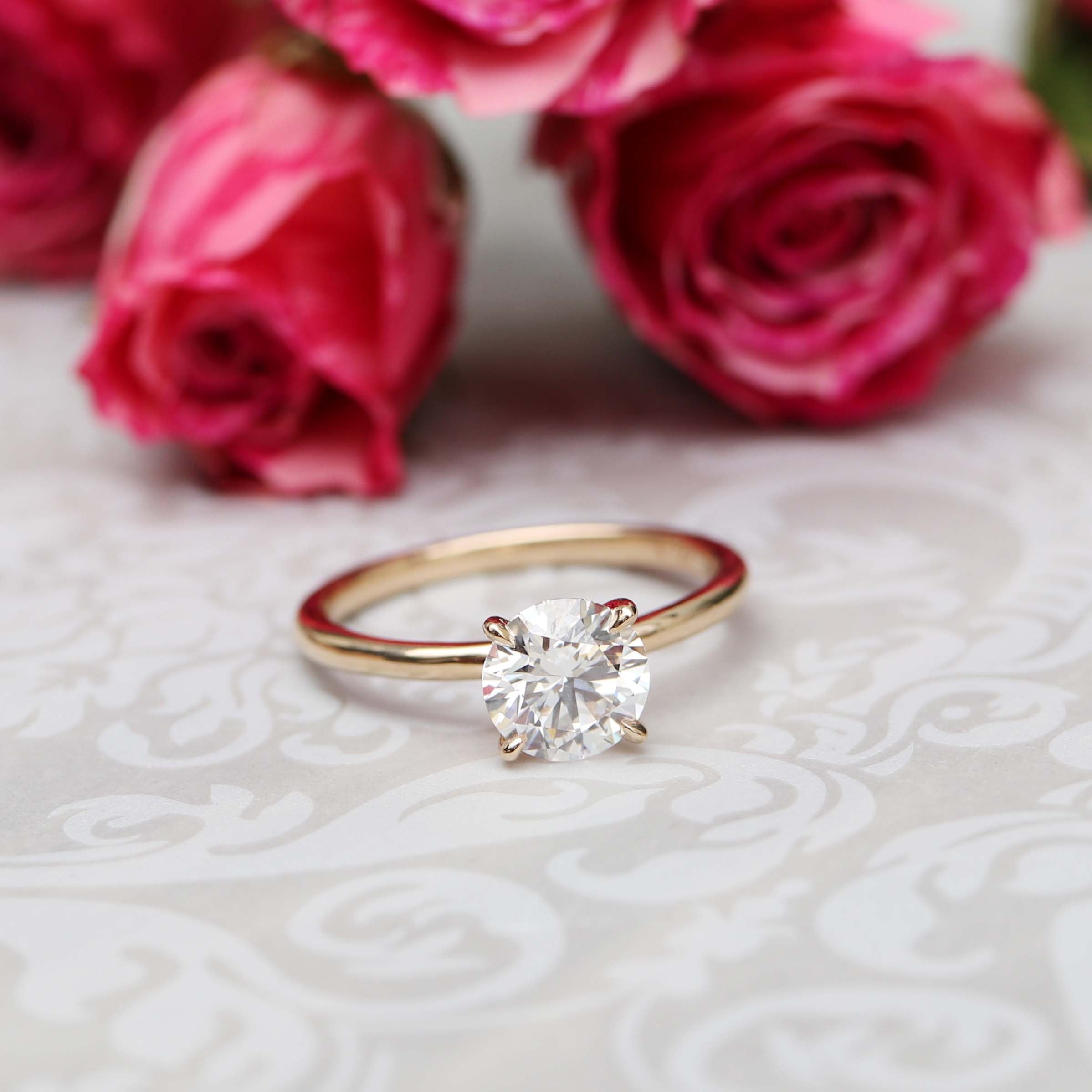 2.25 CT Round Brilliant Cut Moissanite Solitaire Engagement Ring
