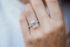 1.30 - 4.30 CT Emerald Moissanite Hidden Halo & Pave Setting Engagement Ring