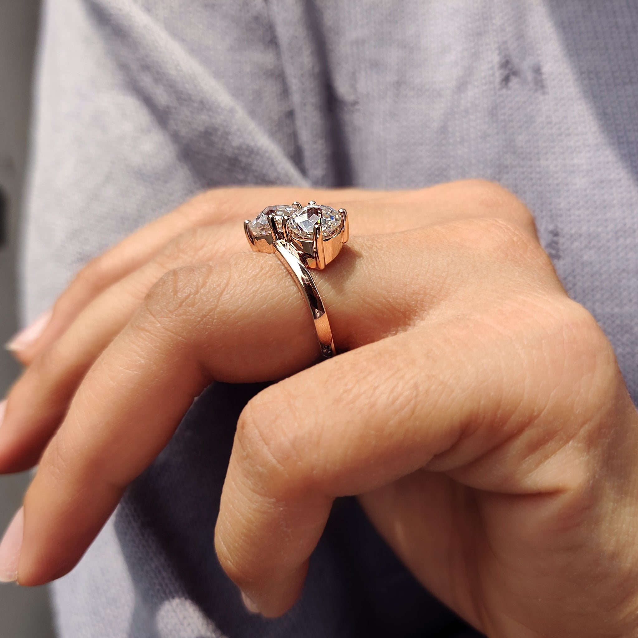 Toi Et Moi Ring with Jubilee Cut Two Stone Style Zweitbild