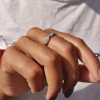 Twisted Eternity Band In Round Cut Moissanite