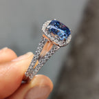 Cushion Cut Split Pave Engagement Ring