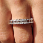 Half Eternity Emerald Cut Wedding Band