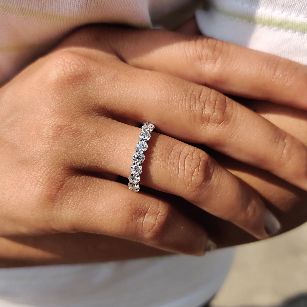Shared Prong Wedding Band In Full Eternity