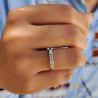Baguette Wedding Band With Tapered Baguette Side Stones