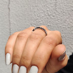 Black Baguette And Round Wedding Band In Eternity Style