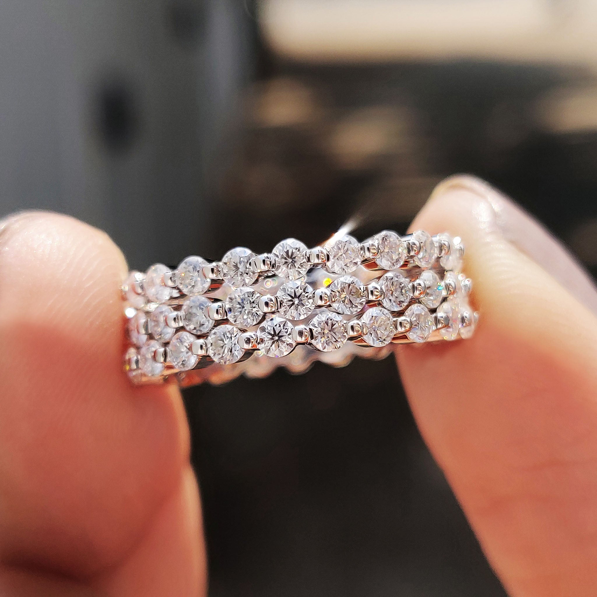 Set Of 3 Wedding Full Eternity Band Imagen principal del producto