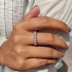 Art Deco Wedding Ring With Round Cut Milgrain Setting