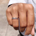 Knife Edge Wedding Band - Pave Diamond