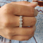 5 Stone Moissanite Band With Round Cut