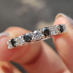 Round Cut Moissanite White Gold Wedding Band