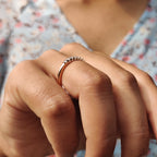 Round Moissanite Semi Eternity Band