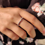 Round Cut Curved Moissanite Wedding Band