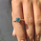 Round Cut Engagement Ring With Round Cut Pave Style