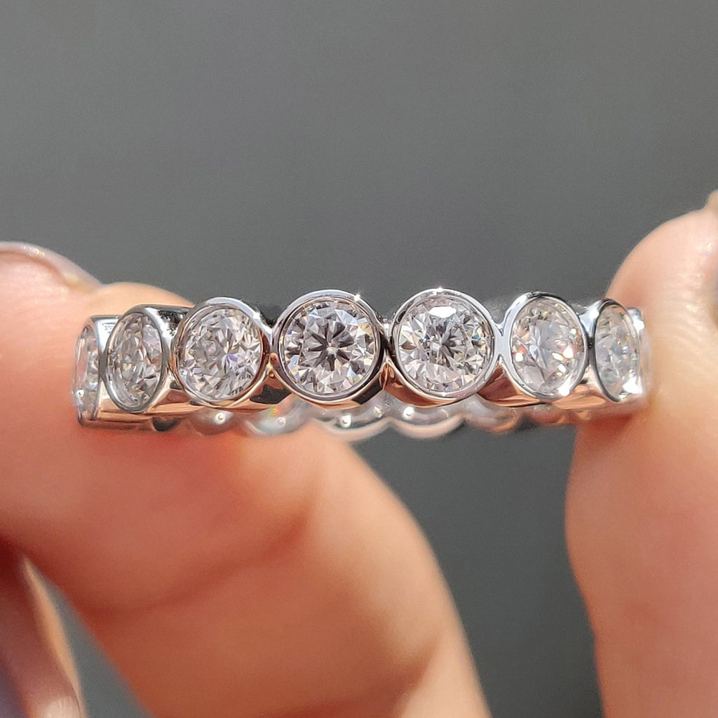 Eternity Wedding Band With Bezel Setting