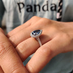 Pear Cut Engagement Ring With Halo Setting