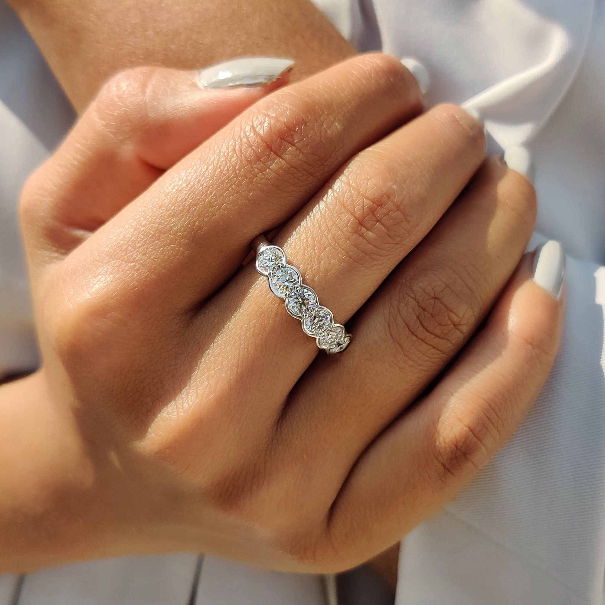 Half Eternity Bezel Set Diamond Band