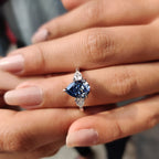 Three Stone Pear Cut Moissanite Ring