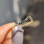 Black Round Moissanite Band In Half Eternity Style
