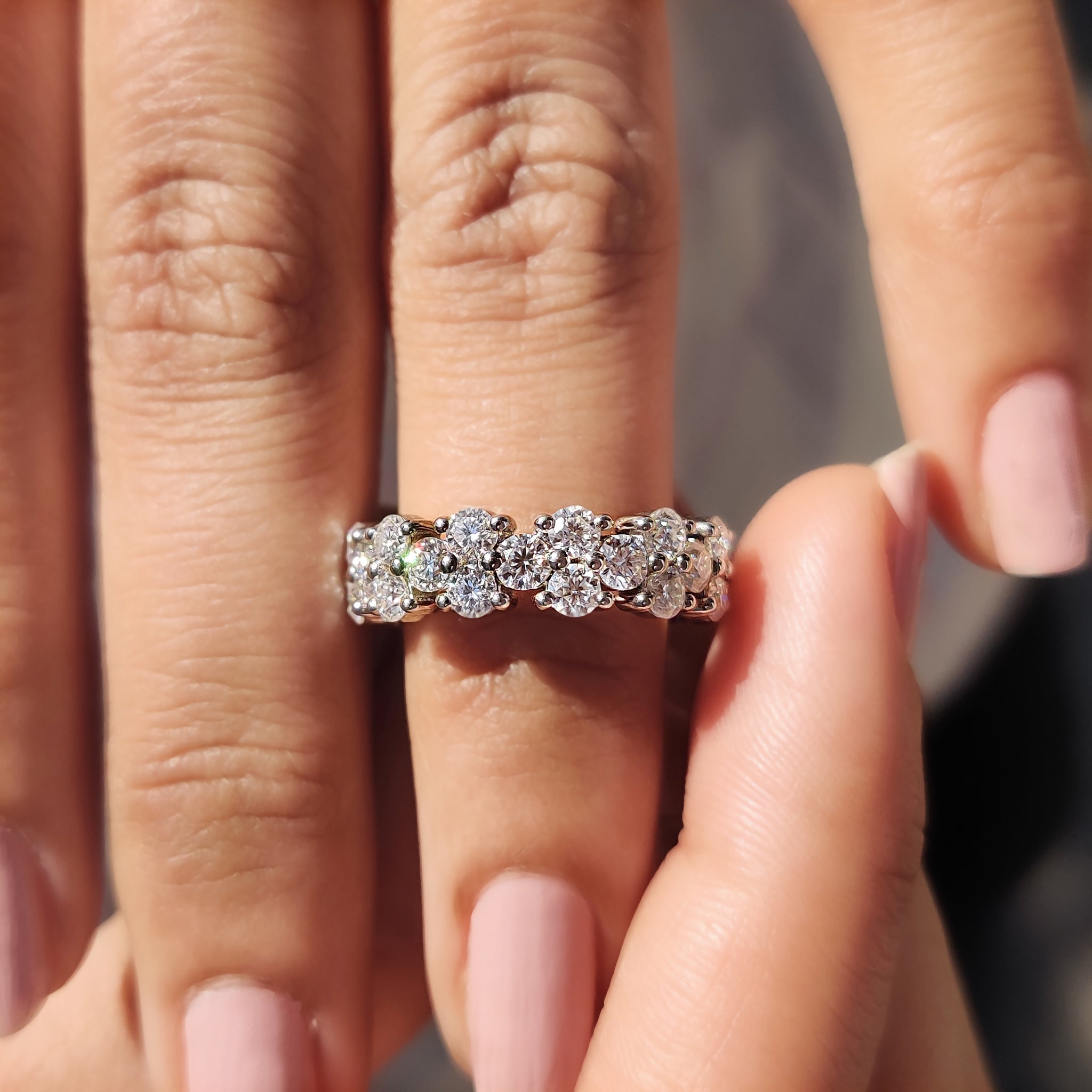 Garland Eternity Band with Round Moissanite Stone