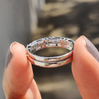 Round And Baguette Wedding Band In Half Eternity
