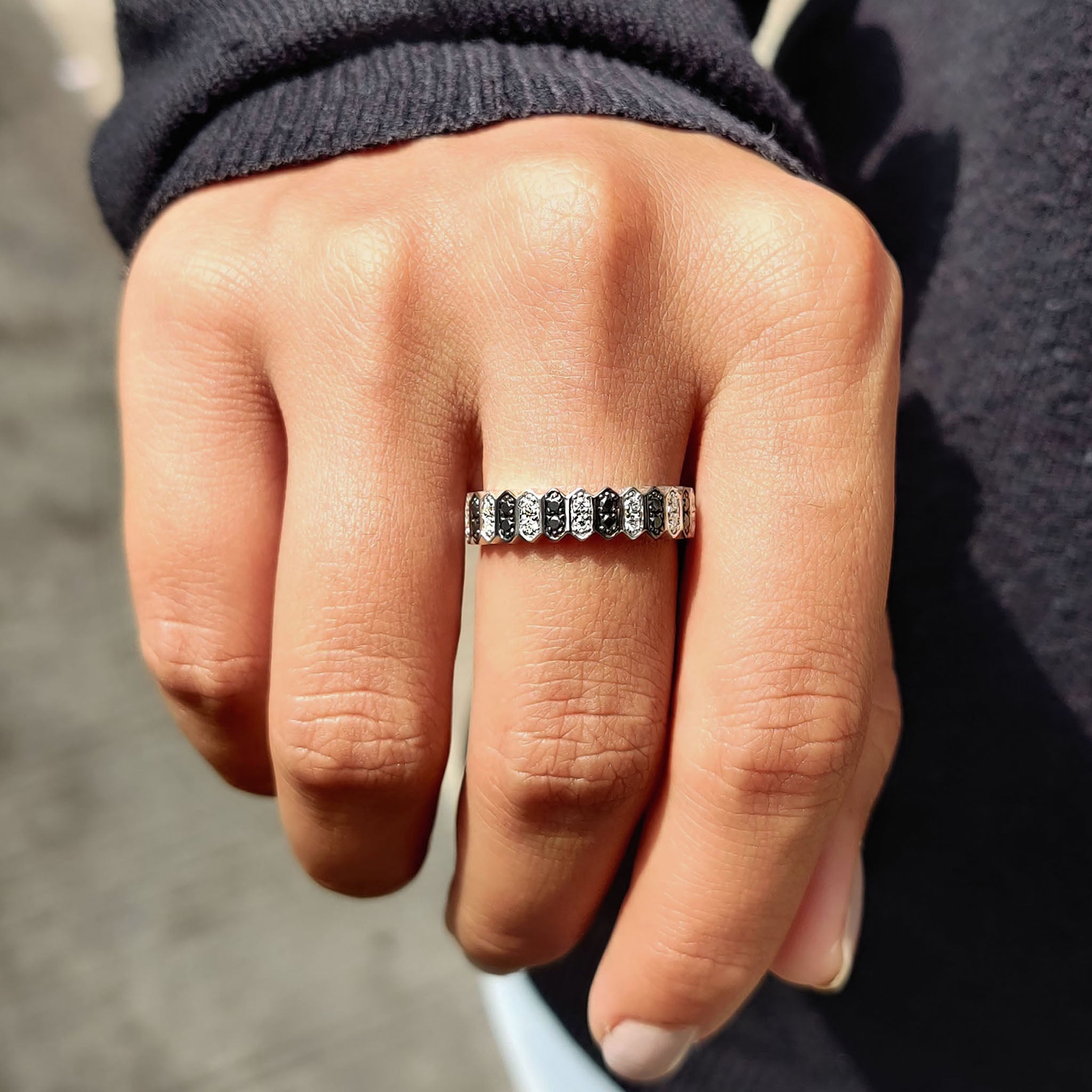 Black and White Wedding Band