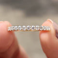 Round Cut Half Eternity Band With French Pave Style