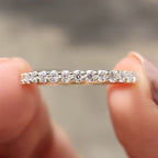 Round Cut Half Eternity Band With French Pave Style