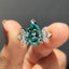 Pear Cyan Blue Engagement Ring With Muse Style