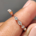 Open Gap Round And Marquise Wedding Band