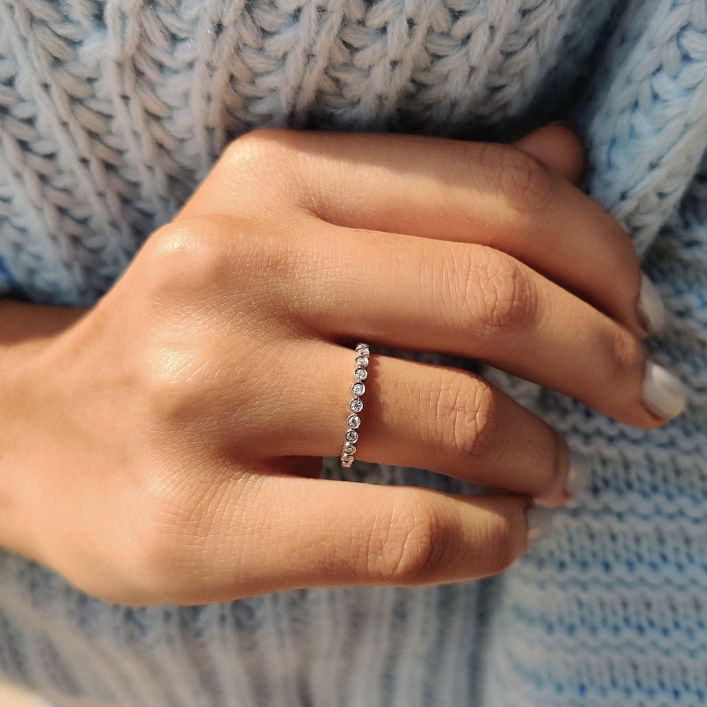 Round Eternity Band In a Smooth Bezel Set Design