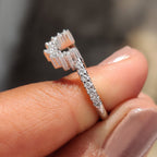 Round Cut Tiara Wedding Band With crown Style