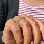 Round Rose Cut Eternity Band In Secure Claw Prong