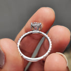 Round Cut Diamond Engagement Ring with Hidden Halo Design