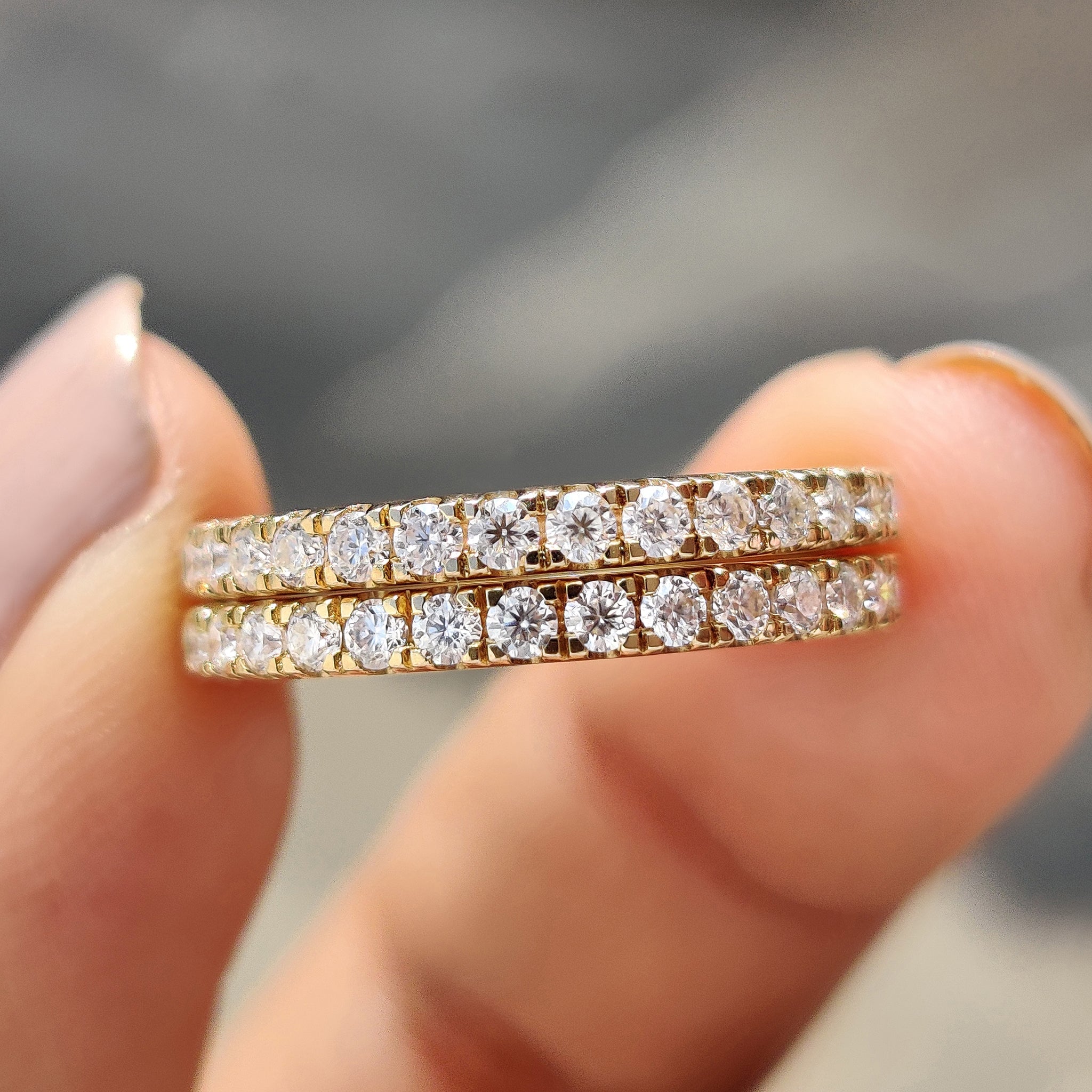 Moissanite Half Eternity Band In Round Cut For Women