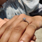 Pear Cut Engagement Ring With Hidden Halo Design