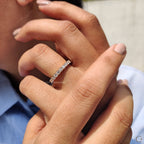 Round Cut Eternity Yellow Gold Wedding Band