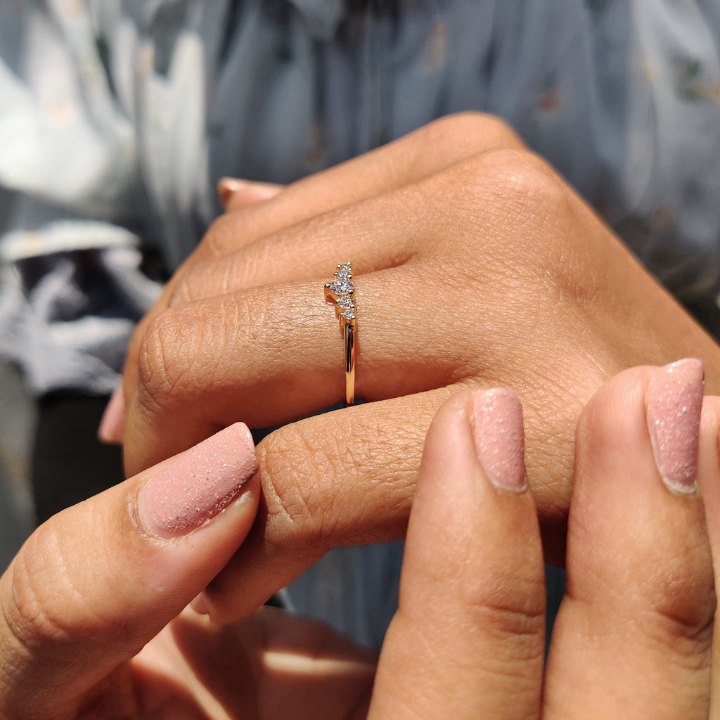5 Stone Wedding Band with Round Diamonds