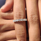 Round Cut Wedding Band In Half Eternity Style