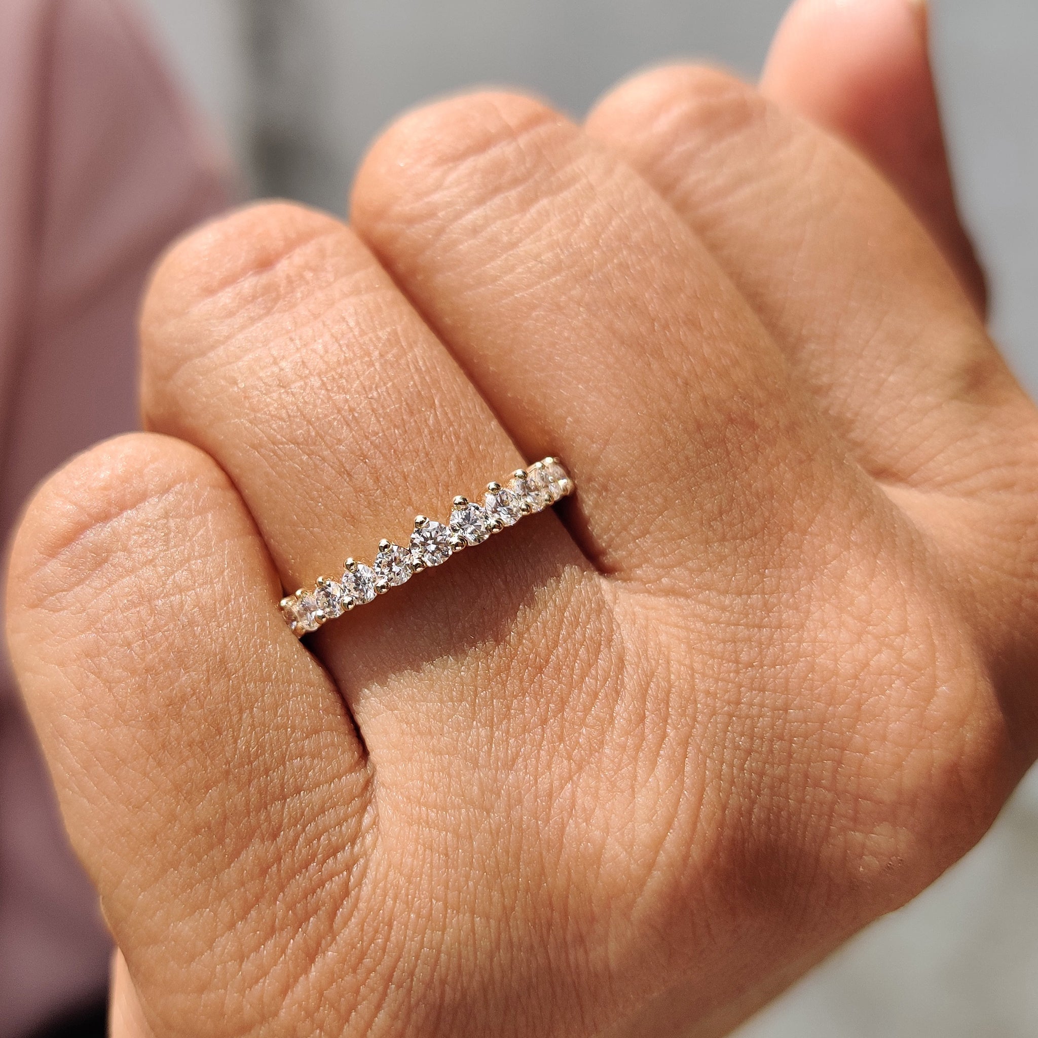 Yellow Gold Round Cut Eternity Band