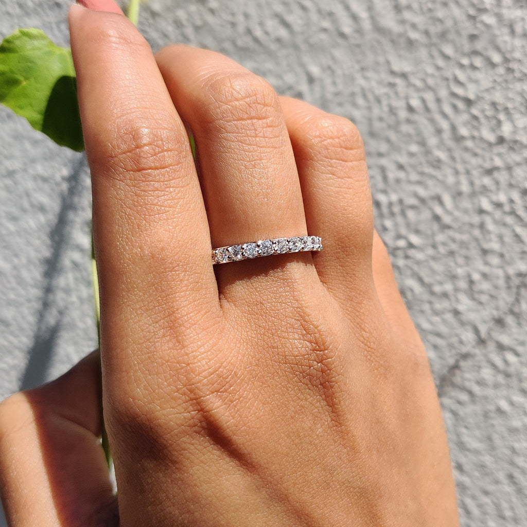 Round Cut Moissanite Eternity Band